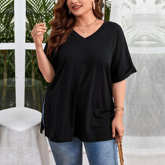 Damen V-Ausschnitt T-Shirt EB