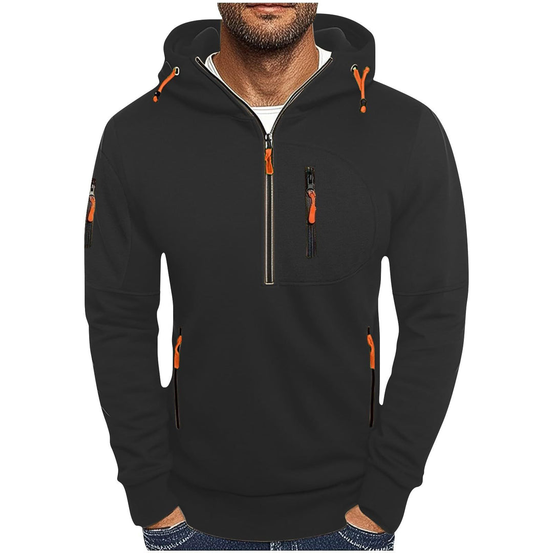 Herren funktionale Kapuzenjacke mit innovativem Halbreißverschluss EB