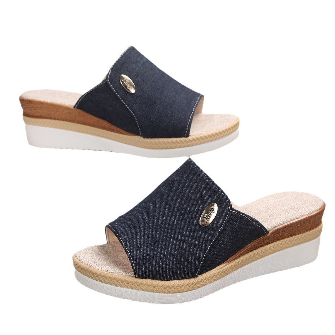 Damen Wedge-Sandalen mit eleganter Textil-Oberfläche und komfortabler Fußbettgestaltung EB
