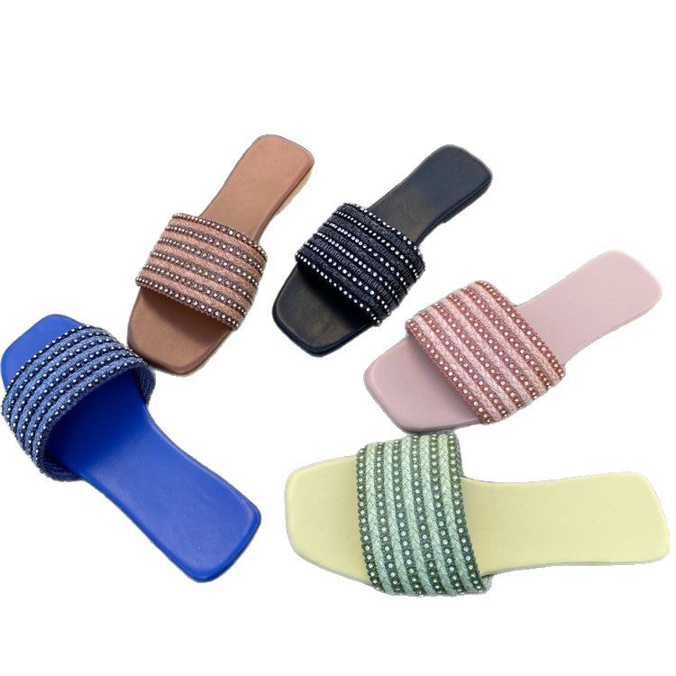 Damen bequeme Slides mit modischen Riemen EB
