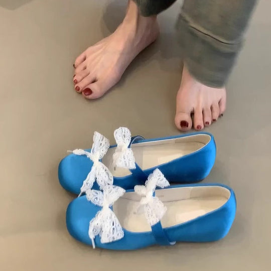 Damen Ballerinas mit decorativen Schleifen und komfortabler Innensohle EB