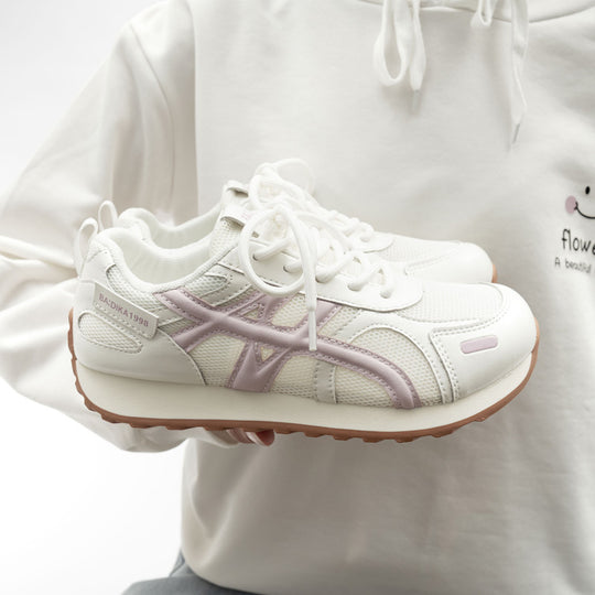 Damen Sportliche Sneaker mit atmungsaktiver Netzstruktur und dämpfender Sohle EB