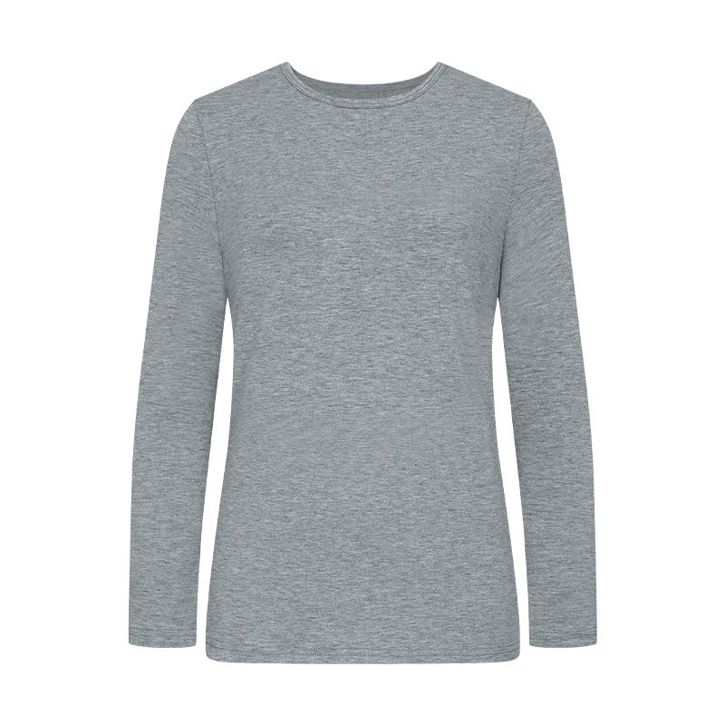 Damen Langarm-T-Shirt aus hochwertiger Baumwolle mit Rundhalsausschnitt EB