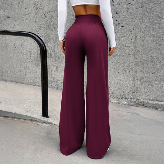 Damen nan hochgeschnittene formende Loungehose mit weitem Schlag und nahtlosem Komfortbund EB