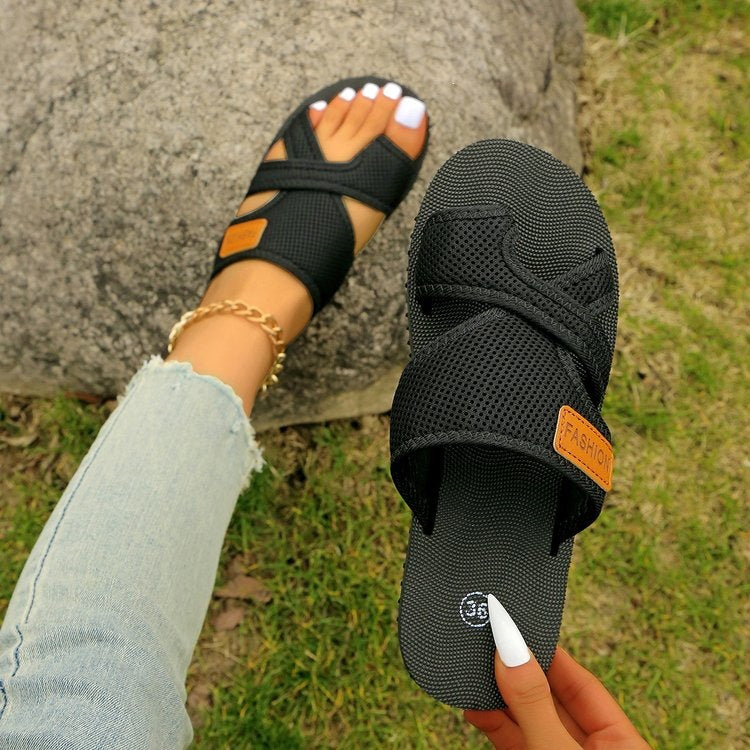 Damen Komfortable Freizeit-Sandalen mit elastischen Riemen EB