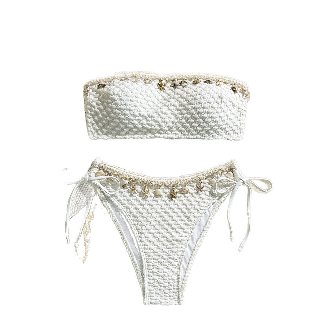 Damen Bandeau-Bikini mit edlen Muschelverzierungen EB