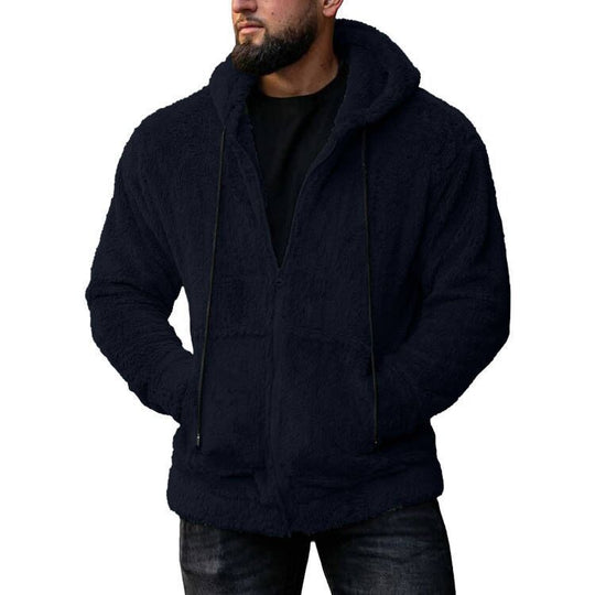 Herren nan kuschelige Teddyfleece Kapuzenjacke mit durchgehendem Reißverschluss EB