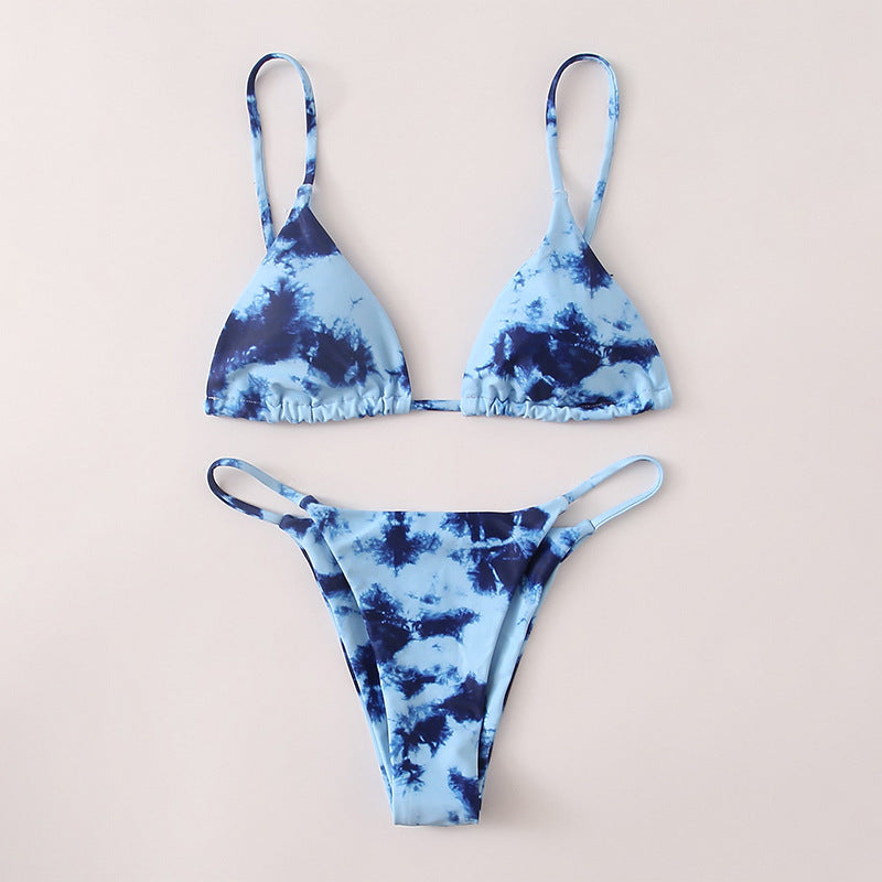 Damen Triangel-Bikini mit Raffung und verstellbaren Trägern EB