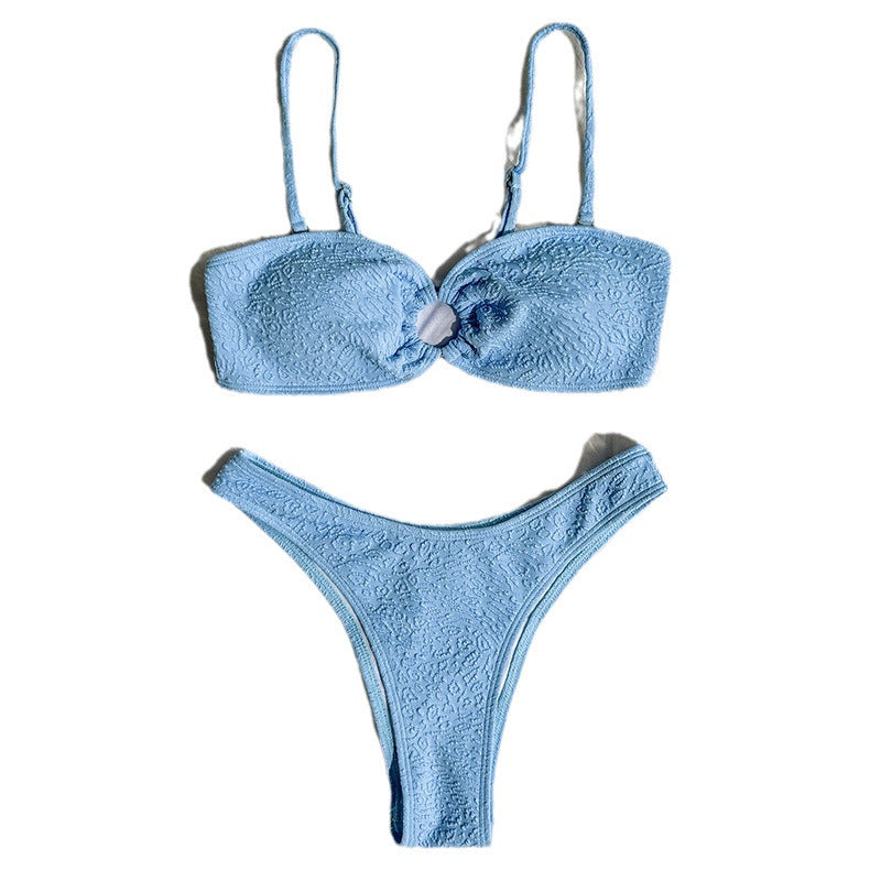 Damen Bandeau-Bikini mit strukturiertem Gewebe EB