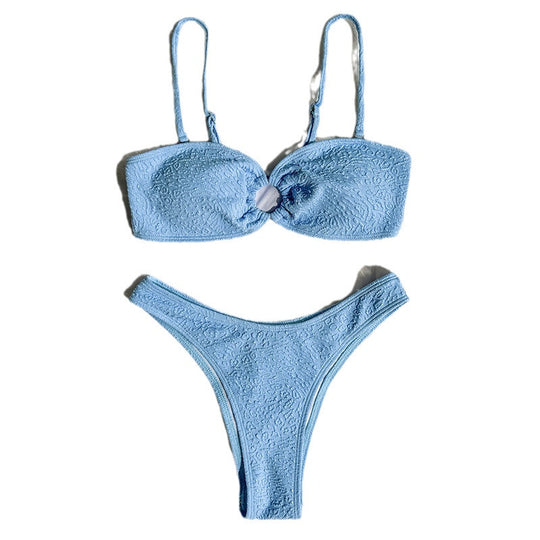 Damen Bandeau-Bikini mit strukturiertem Gewebe EB