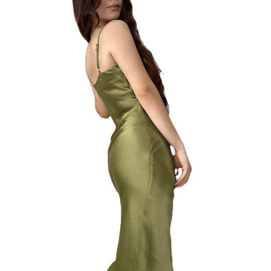 Damen Elegantes Maxikleid mit verführerischem Drapé und seitlichem Schlitz EB