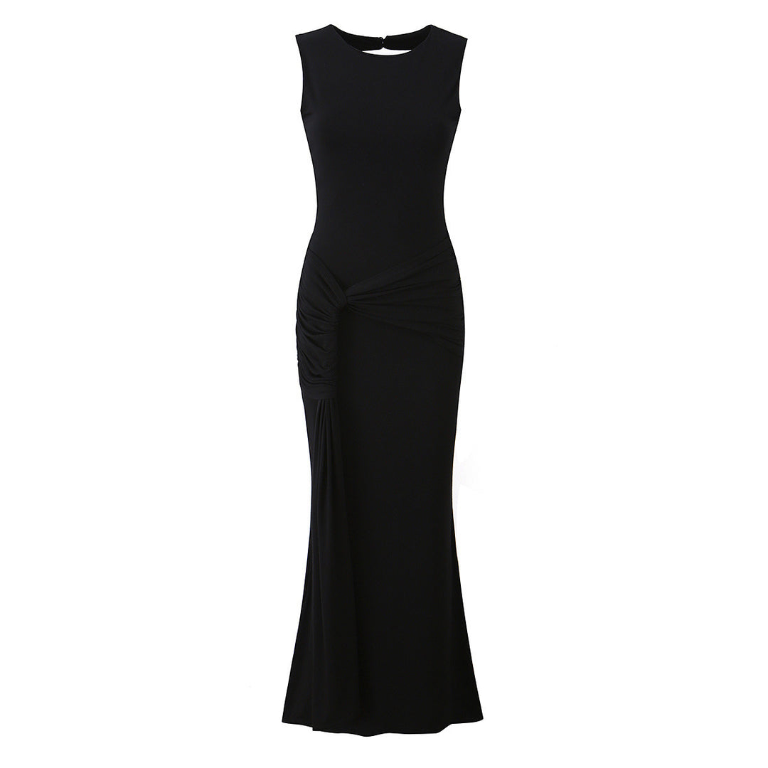 Damen Maxikleid mit raffinierten Drapierungen und elegantem Rückenausschnitt EB