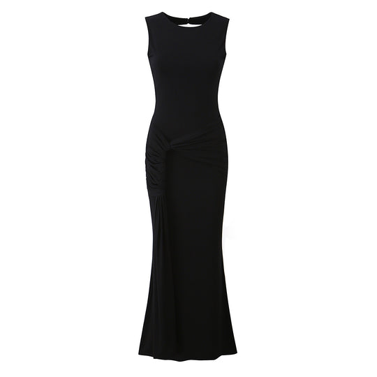Damen Maxikleid mit raffinierten Drapierungen und elegantem Rückenausschnitt EB