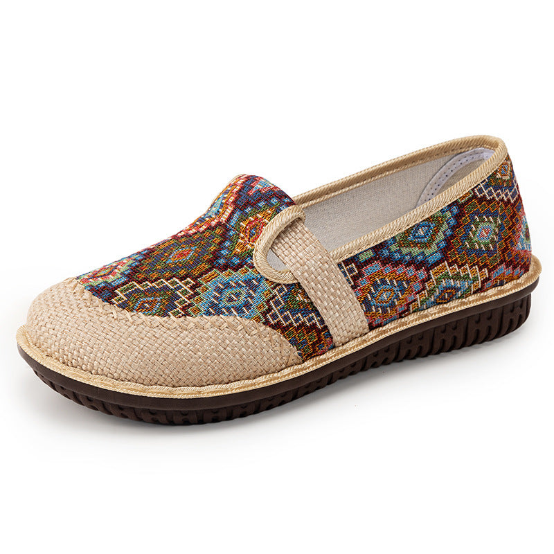 Damen Bequeme und modische Slipper mit buntem Muster EB