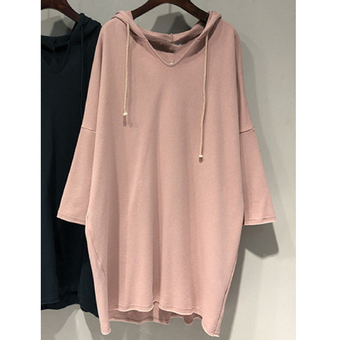 Damen Hoodie-Kleid mit großzügigem Schnitt und Kapuze EB