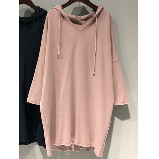 Damen Hoodie-Kleid mit großzügigem Schnitt und Kapuze EB