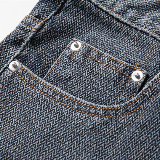Herren nan Jeansshorts mit Umschlag, mittelhoher Bund und klassischer Taschenaufteilung EB