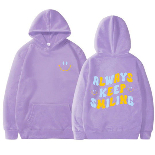 Damen Kapuzenpullover mit fröhlichem Schriftzug und praktischen Kängurutaschen EB