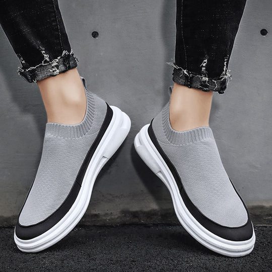 Damen Modische Slip-On Sneakers mit elastischem Strickobermaterial EB