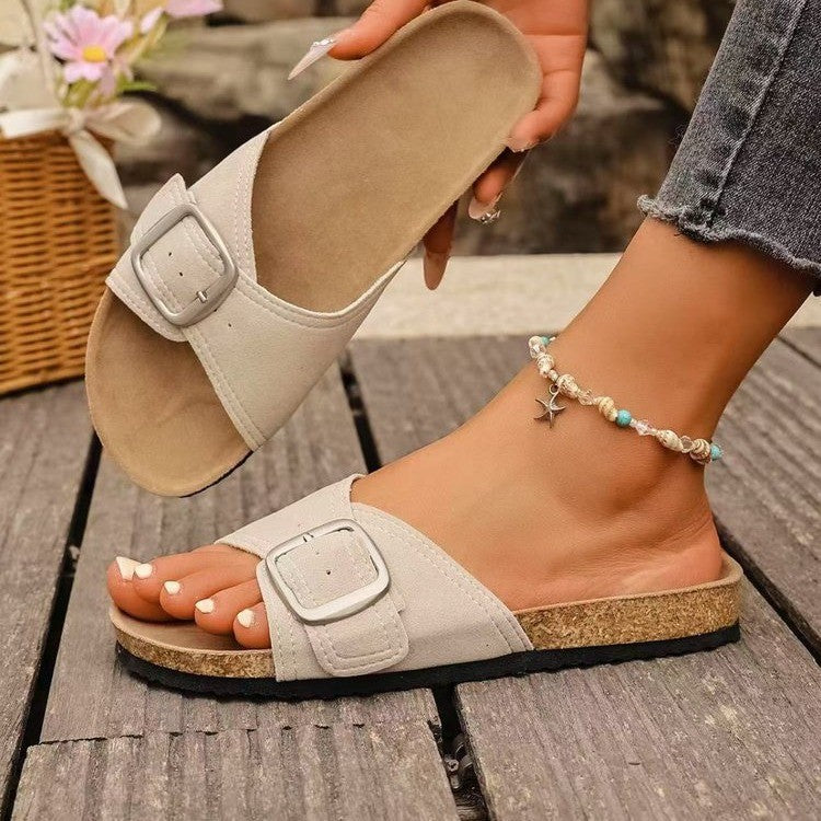 Damen komfortable Riemchensandalen mit modischem Schnallen-Design EB