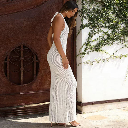 Damen Maxi-Kleid mit Blütenmuster und Pailletten EB