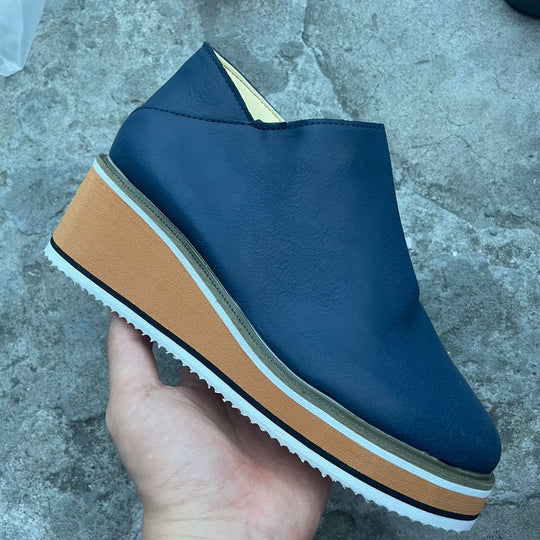 Damen Bequeme Wedge-Pantolette aus hochwertigem Leder EB