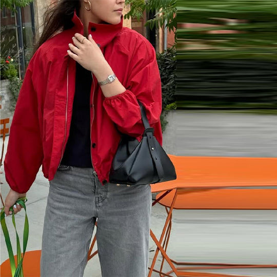 Damen Sportliche Jacke mit elegantem Rüschensaum EB