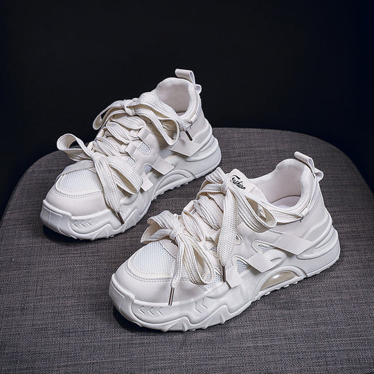Damen Sportliche Chunky Sneakers mit atmungsaktivem Obermaterial und modischer Schnürung EB