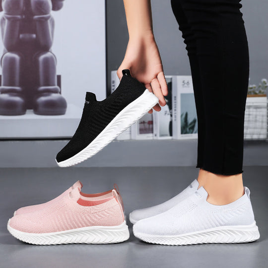 Damen Atmungsaktive Slip-On Laufschuhe mit flexiblem Sohlen-Design EB 1774526049