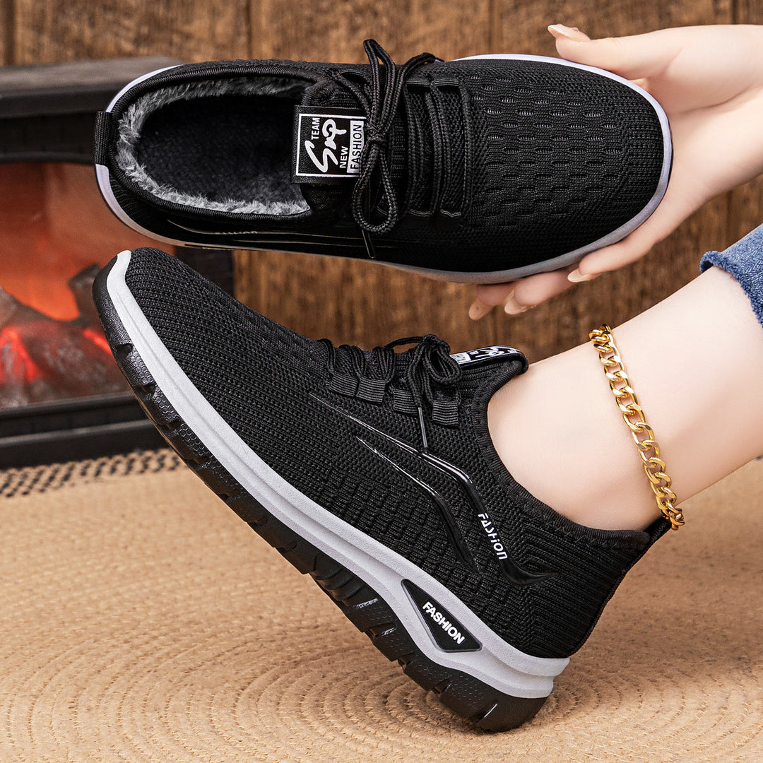 Damen Bequeme Sport Sneakers mit kuscheligem Innenfutter und rutschfester Sohle EB