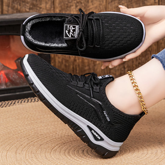 Damen Bequeme Sport Sneakers mit kuscheligem Innenfutter und rutschfester Sohle EB
