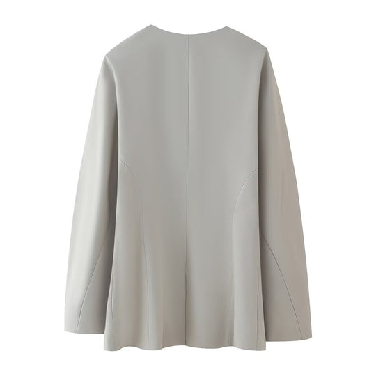 Damen modische Jacke mit minimalistischer Schnittführung und seitlichen Taschen EB