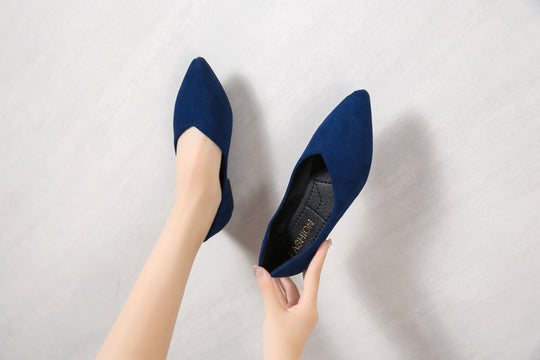 Damen Ballerinas im eleganten, minimalistischen Design mit spitzer Zehenpartie EB