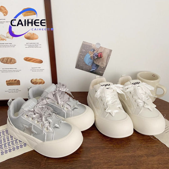 Damen Sportliche Sneakers mit modischem Design und dicker Laufsohle EB