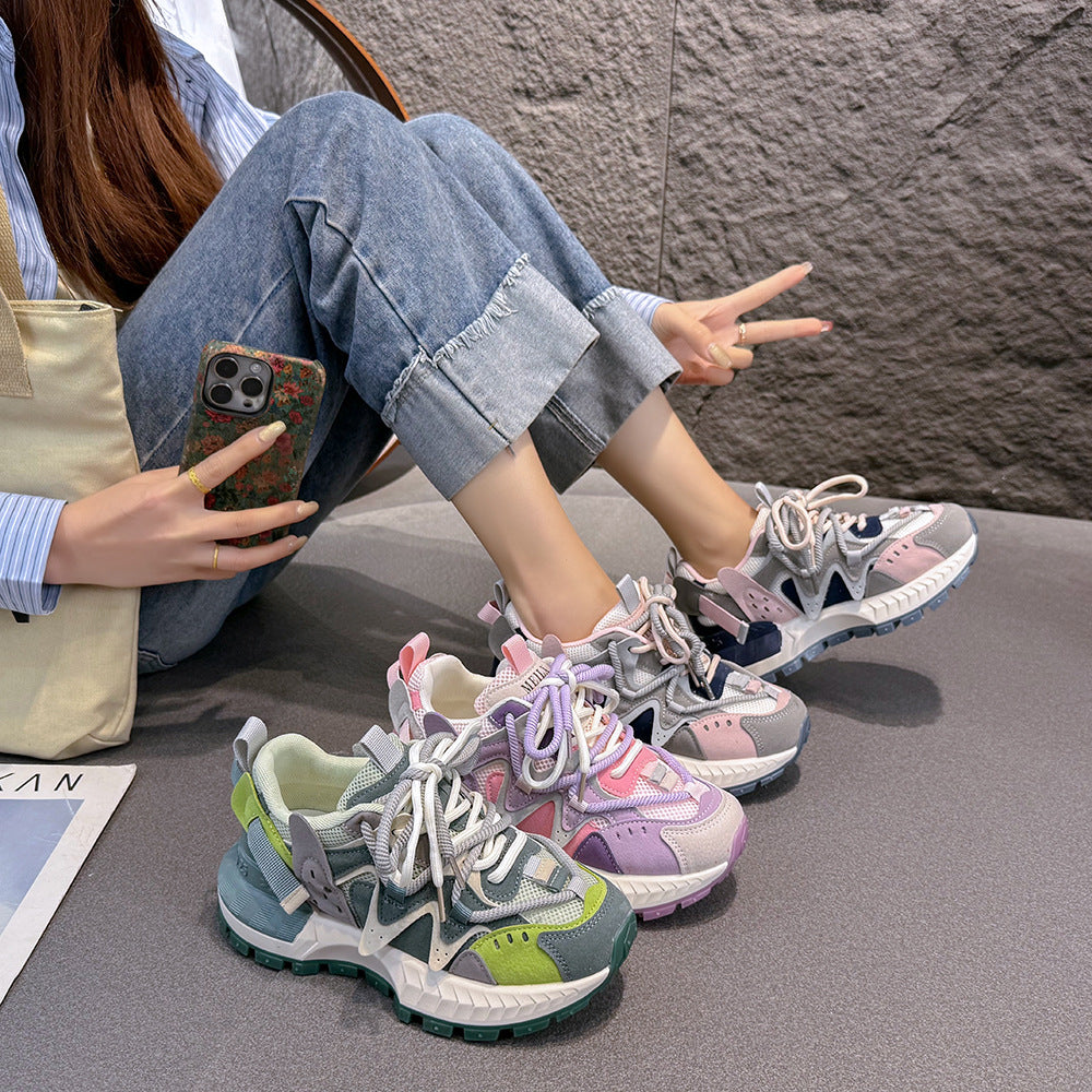 Damen sportliche Sneakers mit atmungsaktiver Obermaterialstruktur und rutschfester Sohle EB
