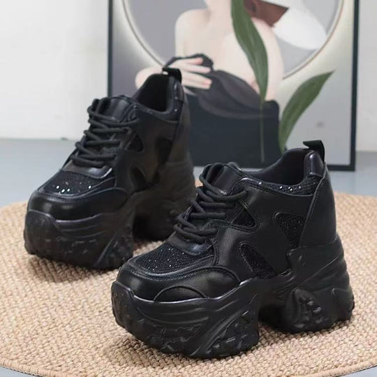Damen modische Chunky Sneakers mit hoher Plateausohle und atmungsaktivem Mesh-EB