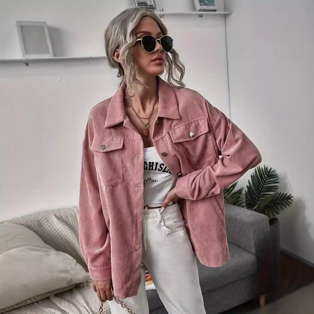 Damen Cordjacke mit praktischen Taschen und modernem Schnitt EB