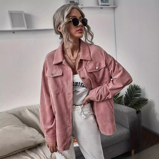 Damen Cordjacke mit praktischen Taschen und modernem Schnitt EB