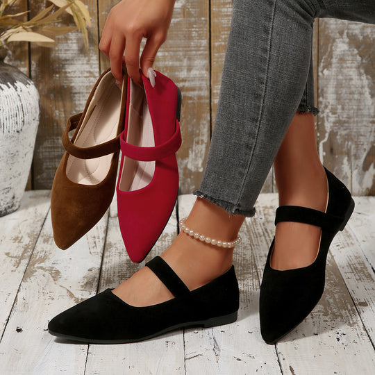Damen Bequeme Ballerinas mit modischem Riemen EB
