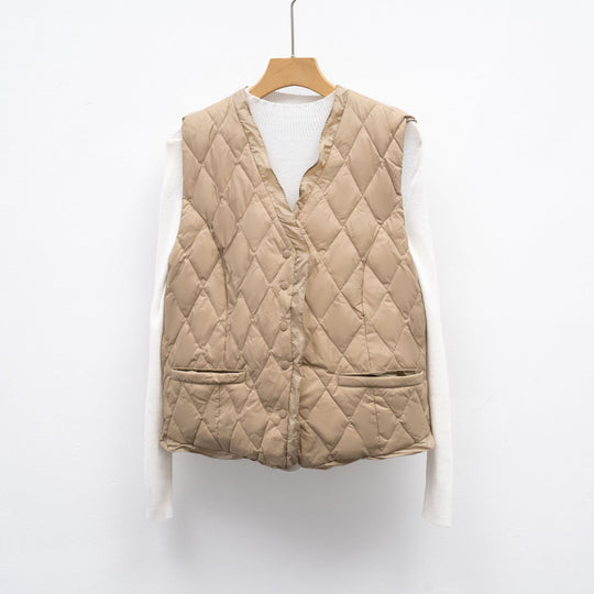 Damen gesteppte Weste mit asymmetrischem Schnitt EB