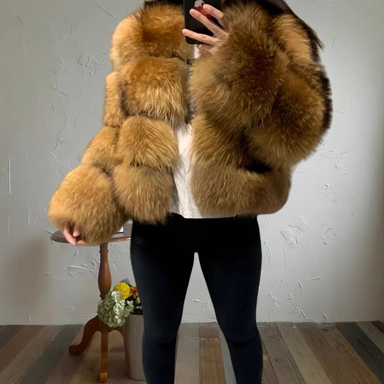 Damen kuschelige Pelzjacke EB