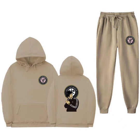 Damen Set aus Kapuzenpullover und Jogginghose mit einzigartigem Druck EB