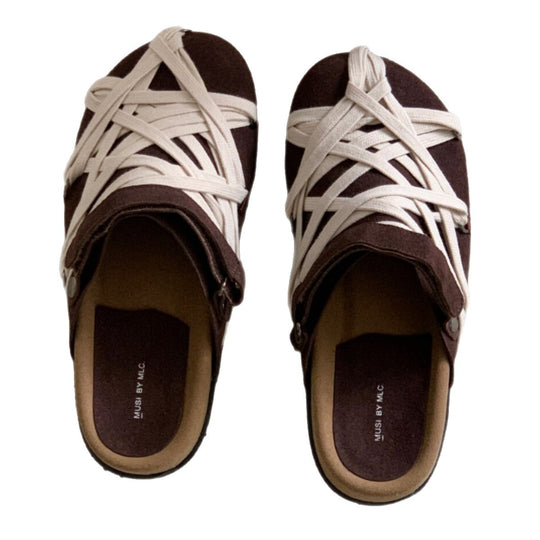 Damen Clogs mit geflochtenem Design und komfortablem Fußbett EB