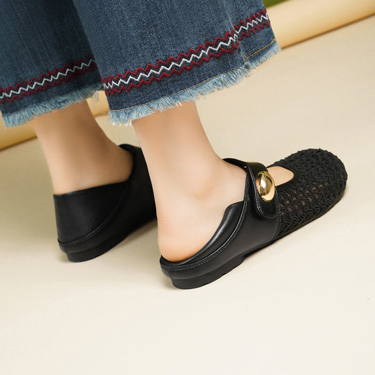 Damen Komfortable Mary Jane Ballerinas mit verstellbarem Riemen und elegantem Dekor EB