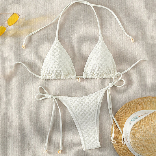 Damen Triangel-Bikini-Set mit dekorativem Bindeband EB