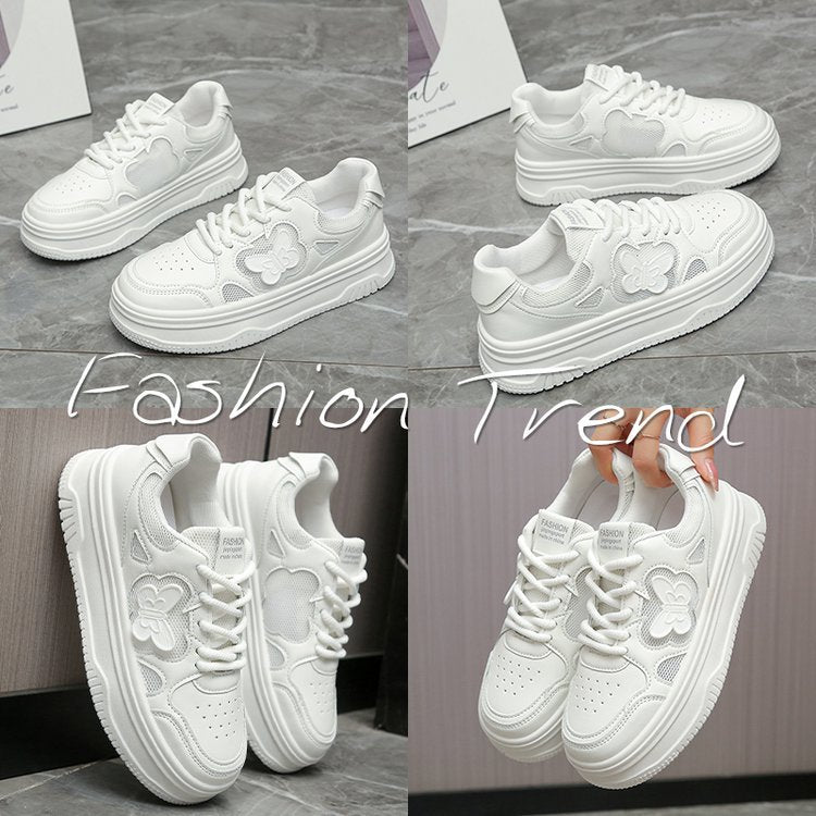Damen modische Sneakers mit floralen Applikationen und gepolsterter Sohle EB