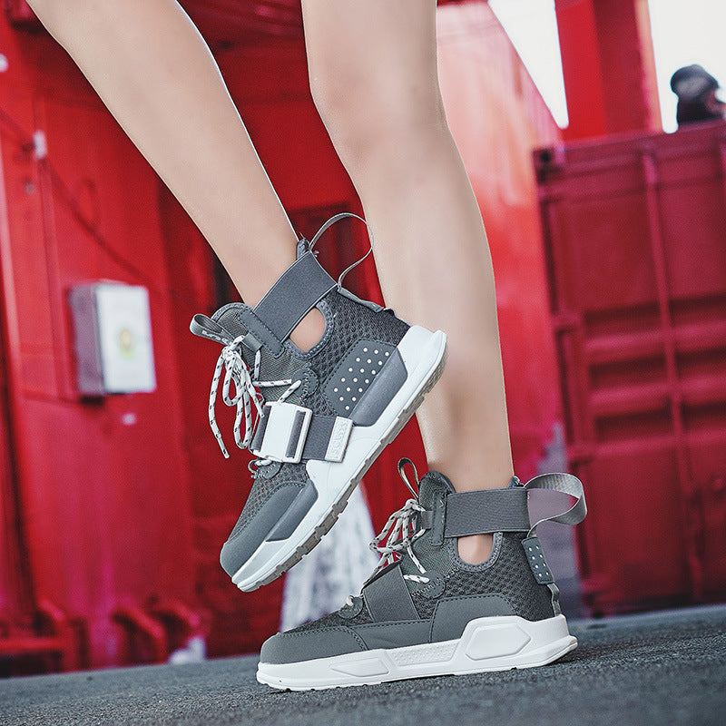 Damen Sportliche High-Top Sneaker mit verstellbarem Riemensystem EB