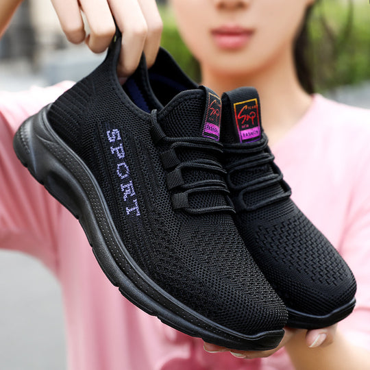 Damen Atmungsaktive Sport-Sneakers mit elastischem Obermaterial und dämpfendem Fußbett EB