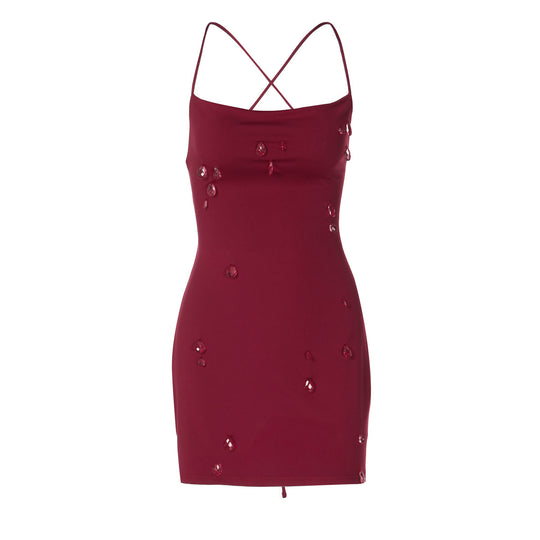Damen Figurbetontes Minikleid mit transparenten Akzenten EB