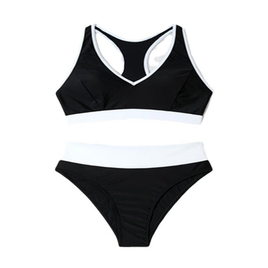 Damen Sportlicher Bikini-Set mit hohem Bund und racerback Design EB